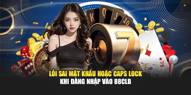 Lỗi sai mật khẩu hoặc Caps Lock khi đăng nhập vào 88CLB